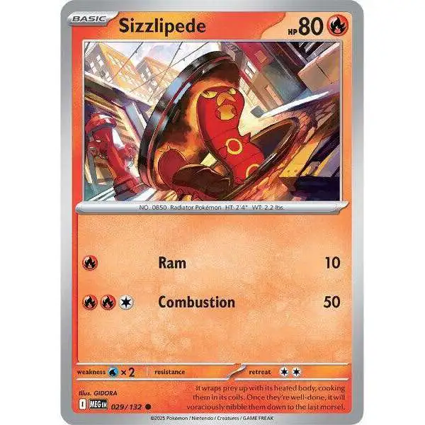 Pokemon Trading Card Game ME01: Mega Evolution Common Sizzlipede #29