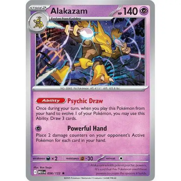 Pokemon Trading Card Game ME01: Mega Evolution Rare Alakazam #56