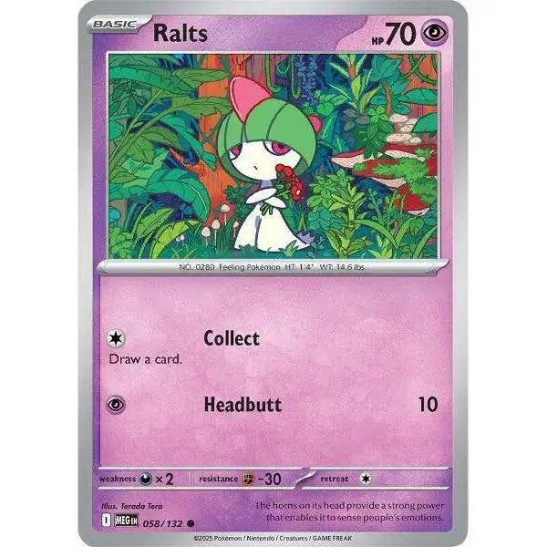 Pokemon Trading Card Game ME01: Mega Evolution Cosmos Foil Ralts #58