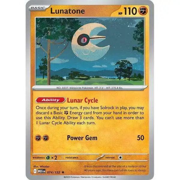 Pokemon Trading Card Game ME01: Mega Evolution Rare Lunatone #74