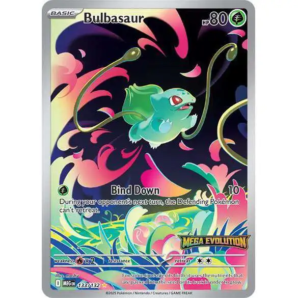 Pokemon Trading Card Game ME01: Mega Evolution Illustration Rare Bulbasaur #133 [Mega Evolution Stamp]