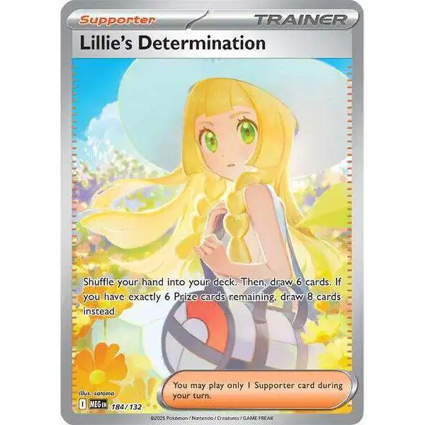 pokemon card lillie Trading Game ME01: Mega Evolution Special Illustration Rare Lillie's Determination #184 Comfey and Ribombee Lillie's Determination 2025 Pokemon Mega