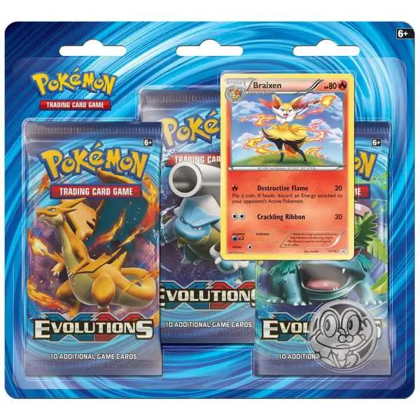 Pokemon XY Evolutions Braixen Special Edition [3 Booster Packs, Promo Card & Coin]