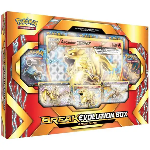 Pokemon XY Arcanine BREAK Evolution Box [5 Booster Packs, 3 Promo Cards & Oversize Card]