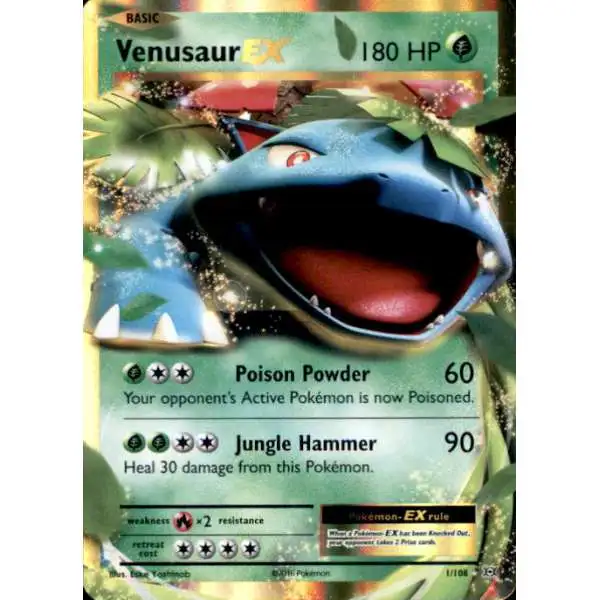 Pokemon X & Y Evolutions Ultra Rare Venusaur EX #1 [Light Played]