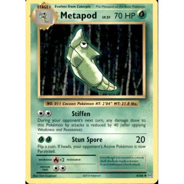 Pokemon X & Y Evolutions Uncommon Metapod #4