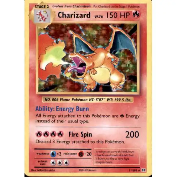 Pokemon X & Y Evolutions Holo Rare Charizard #11 [Damage]