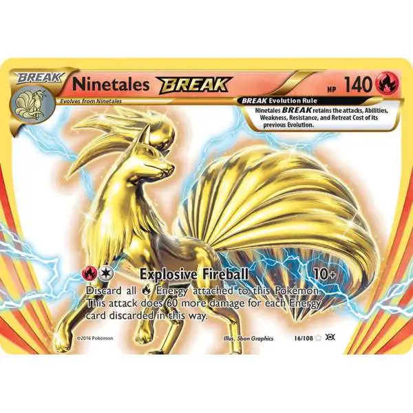 Pokemon X & Y Evolutions Rare BREAK Ninetales BREAK #16 [Lightly Played]