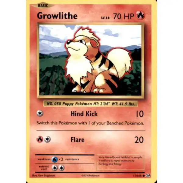 Pokemon X & Y Evolutions Common Growlithe #17