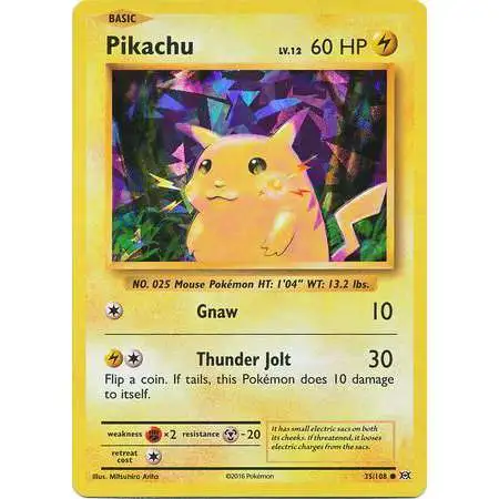 Pokemon X & Y Evolutions Common Pikachu #35 [Shattered Holo (Theme Deck Exclusive)]