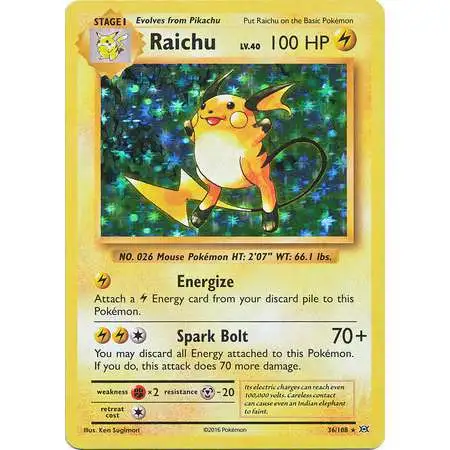 Pokemon X & Y Evolutions Holo Rare Raichu #36