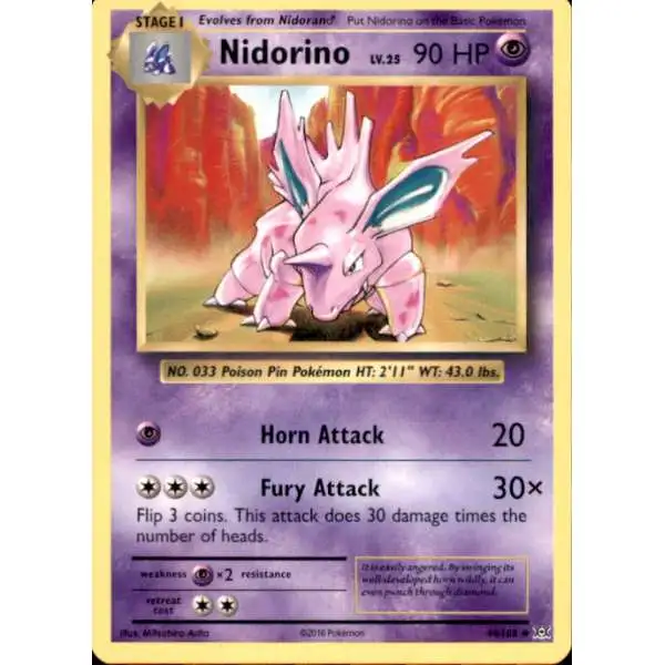 Pokemon X & Y Evolutions Uncommon Nidorino #44