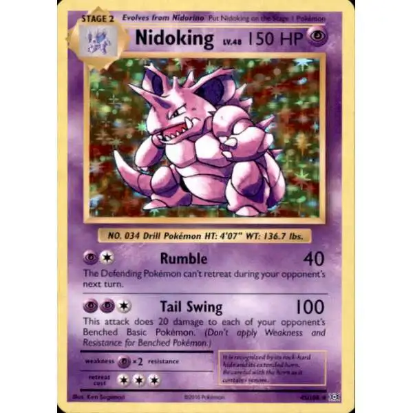 Pokemon X & Y Evolutions Reverse Holo Nidoking #45