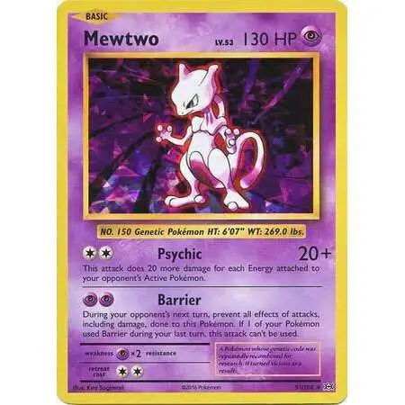 Pokemon X & Y Evolutions Cracked Ice Holo Mewtwo #51 [Cracked Ice Holo]