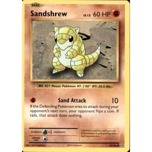 Pokemon X & Y Evolutions Common Sandshrew #54
