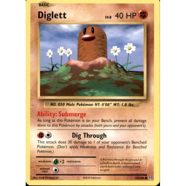 Pokemon X & Y Evolutions Common Diglett #55