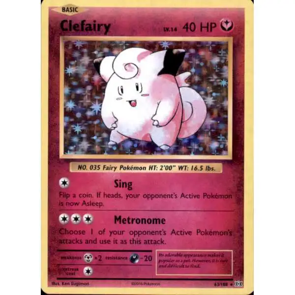 Pokemon X & Y Evolutions Holo Rare Clefairy #63