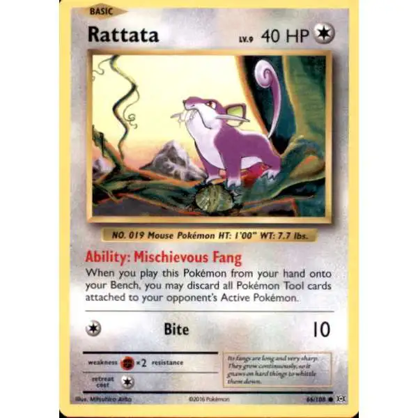 Pokemon X & Y Evolutions Common Rattata #66