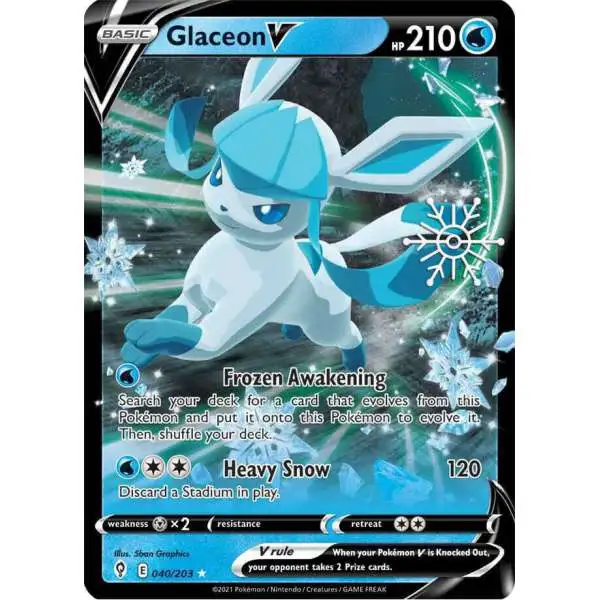 Pokemon Trading Card Game Sword & Shield Evolving Skies Ultra Rare Glaceon V #40 [Holiday Calendar]