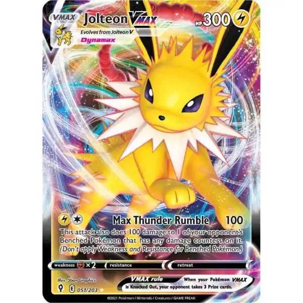 Pokemon Trading Card Game Sword & Shield Evolving Skies Ultra Rare Jolteon VMAX #51