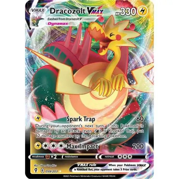 Pokemon Trading Card Game Sword & Shield Evolving Skies Ultra Rare Dracozolt VMAX #59