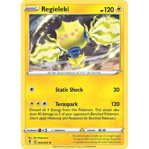 Pokemon Trading Card Game Sword & Shield Evolving Skies Holo Rare Regieleki #60