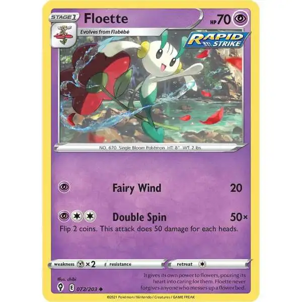 Pokemon Trading Card Game Sword & Shield Evolving Skies Uncommon Floette #72