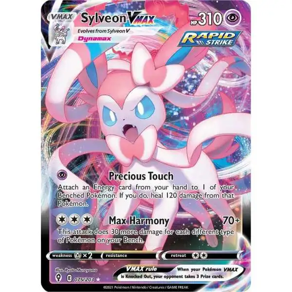 Pokemon Trading Card Game Sword & Shield Evolving Skies Ultra Rare Sylveon VMAX #75