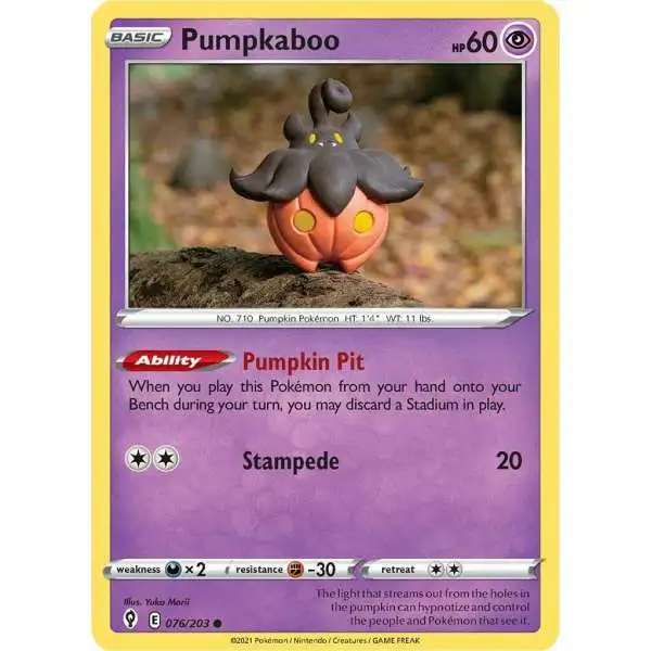 Pokemon Trading Card Game Sword & Shield Evolving Skies Common Pumpkaboo #76