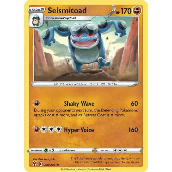 Pokemon Trading Card Game Sword & Shield Evolving Skies Rare Seismitoad #90