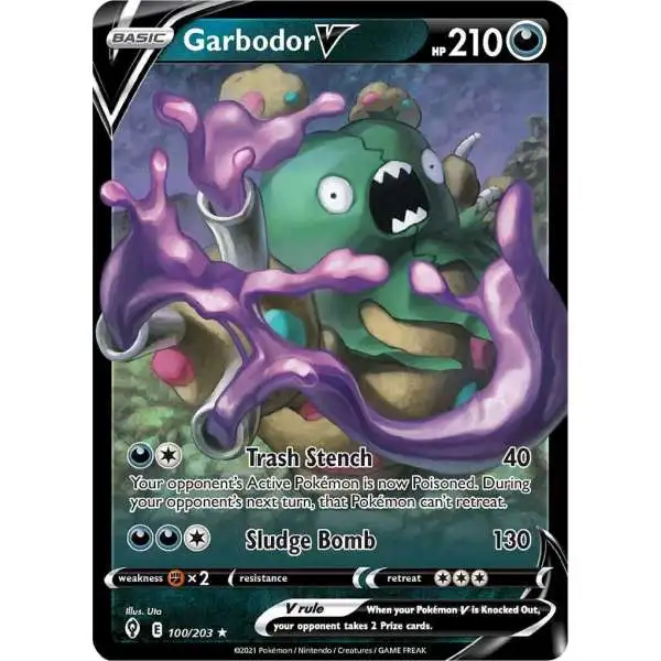 Pokemon Trading Card Game Sword & Shield Evolving Skies Ultra Rare Garbodor V #100