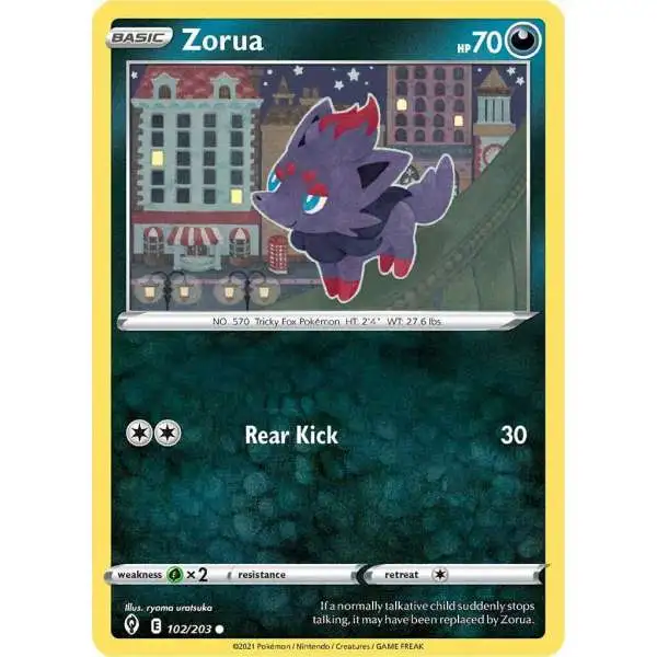 Pokemon Trading Card Game Sword & Shield Evolving Skies Common Zorua #102