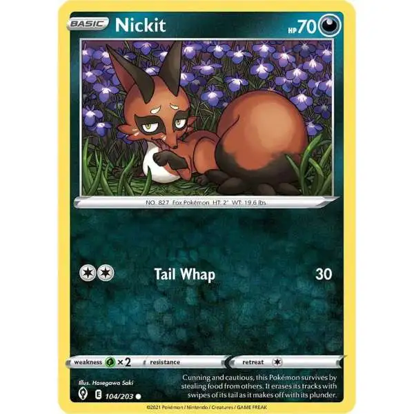 Pokemon Trading Card Game Sword & Shield Evolving Skies Common Nickit #104
