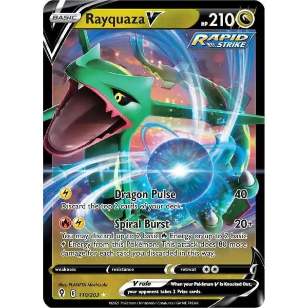 Pokemon Trading Card Game Sword & Shield Evolving Skies Ultra Rare Rayquaza V #110