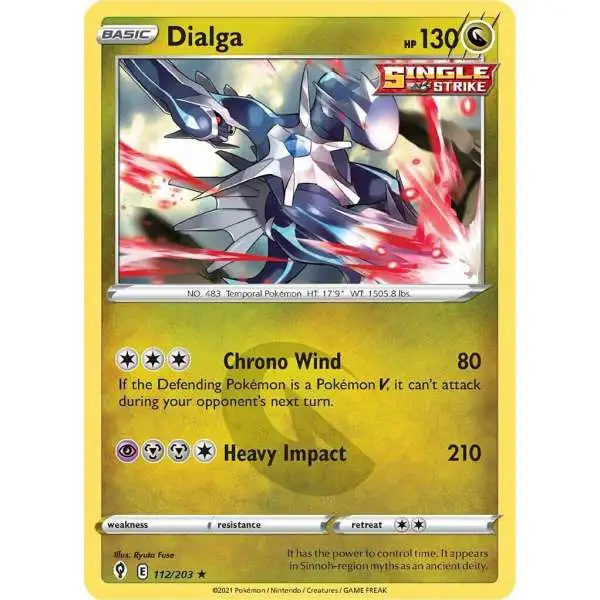 Pokemon Trading Card Game Sword & Shield Evolving Skies Rare Holo Dialga #112