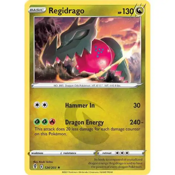 Pokemon Trading Card Game Sword & Shield Evolving Skies Holo Rare Regidrago #124