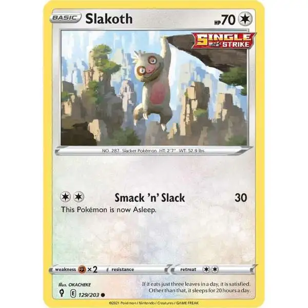 Pokemon Trading Card Game Sword & Shield Evolving Skies Common Slakoth #129
