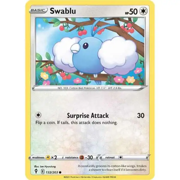 Pokemon Trading Card Game Sword & Shield Evolving Skies Common Swablu #132