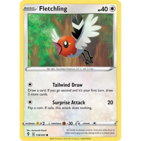 Pokemon Trading Card Game Sword & Shield Evolving Skies Common Fletchling #138