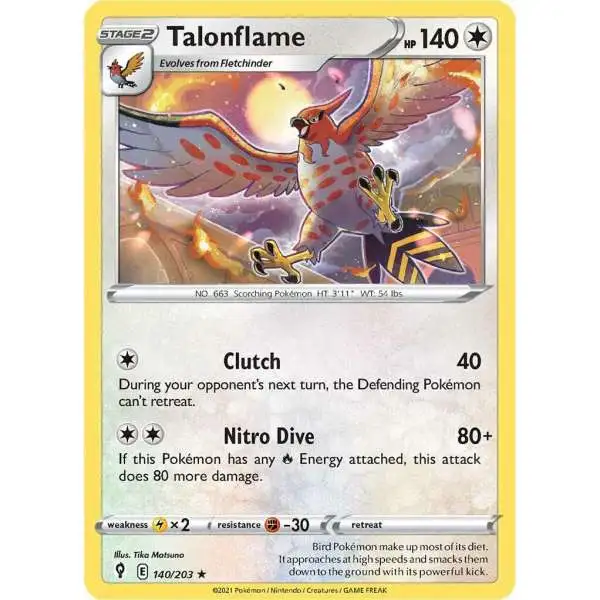 Pokemon Trading Card Game Sword & Shield Evolving Skies Rare Talonflame #140