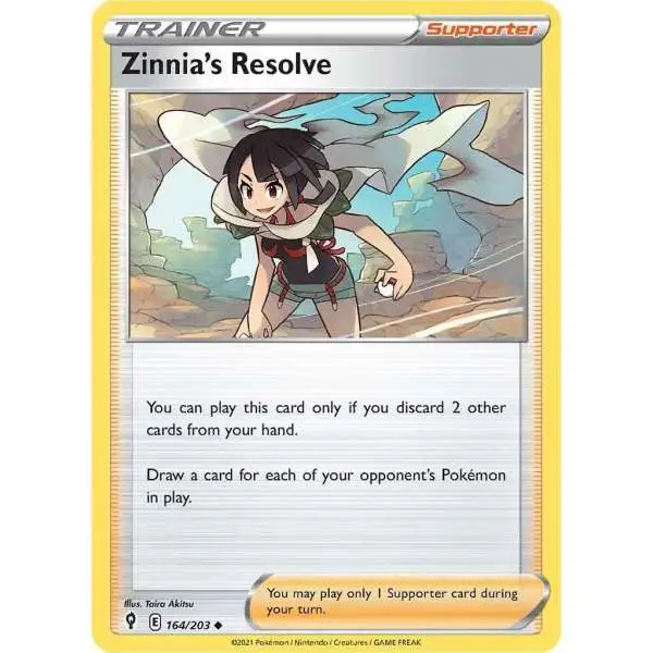 Pokemon Trading Card Game Sword & Shield Evolving Skies Uncommon Zinnia's Resolve #164