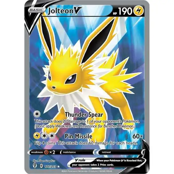 rare jolteon pokemon card Trading Game Sword Shield Evolving Skies Single Card Ultra V 177 All cards will be carefully packed for safe transit rare jolteon pokemon card Jolteon