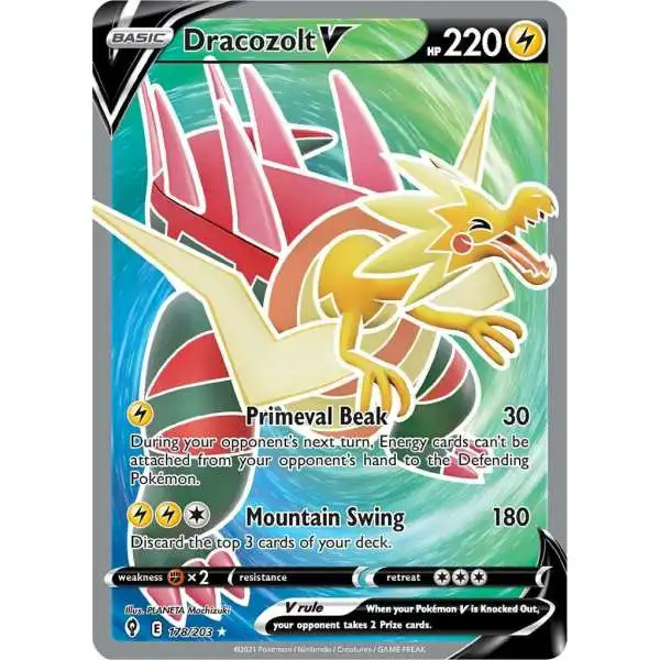 Pokemon Trading Card Game Sword & Shield Evolving Skies Ultra Rare Dracozolt V #178