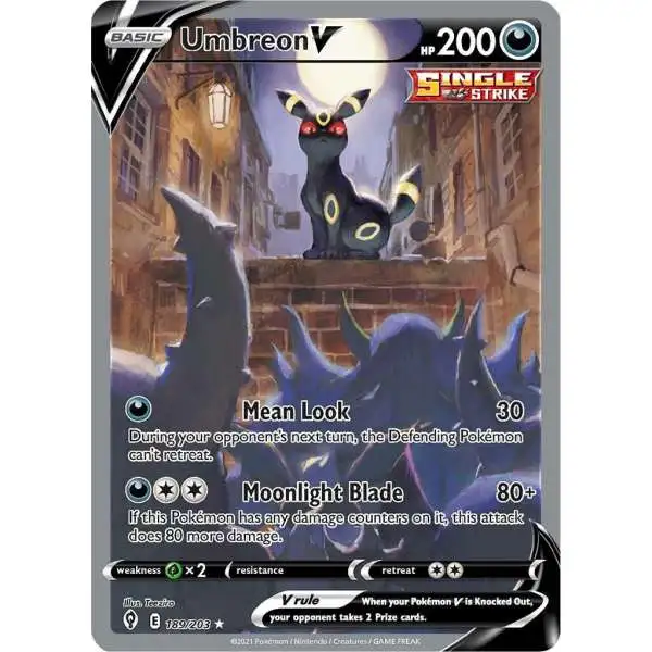 umbreon pokemon card v Full Art (Singles) – PokePort Cards Colorless Retreat Cost Umbreon V 2021 Pokémon Scarlet