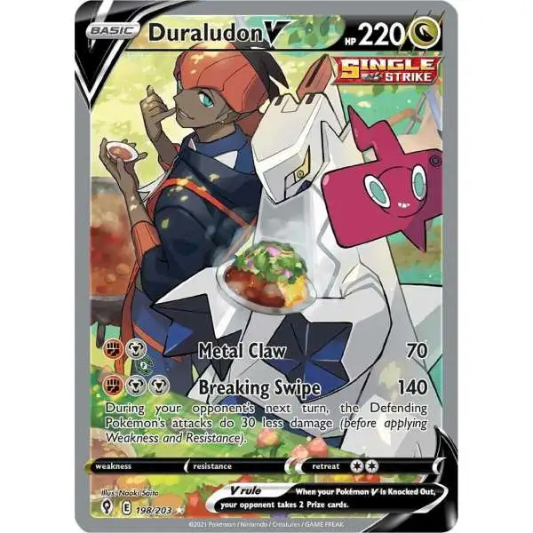 Pokemon Trading Card Game Sword & Shield Evolving Skies Ultra Rare Duraludon V #198