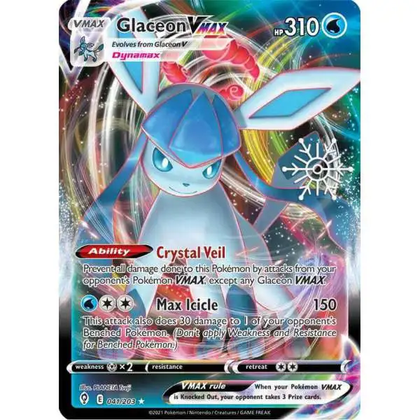 Pokemon Trading Card Game Sword & Shield Evolving Skies Ultra Rare Glaceon VMAX #41 [Holiday Calendar]