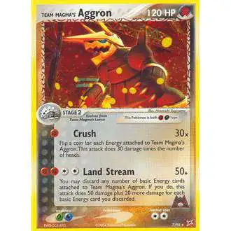 Pokemon EX Team Magma vs Team Aqua Holo Rare Team Magma's Aggron #7 [Moderately Played]