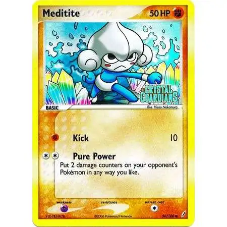 Pokemon EX Crystal Guardians Reverse Holo Meditite #56