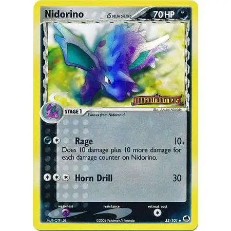 Pokemon EX Dragon Frontiers Uncommon Nidorino (Delta Species) #35 [Reverse]