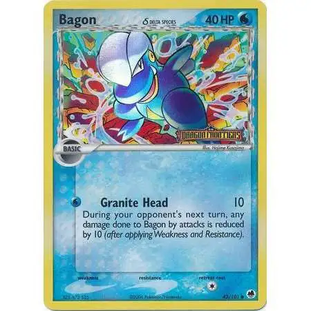 Pokemon EX Dragon Frontiers Holo Rare Bagon (Delta Species) #43 [Reverse Holofoil] [Lightly Played]
